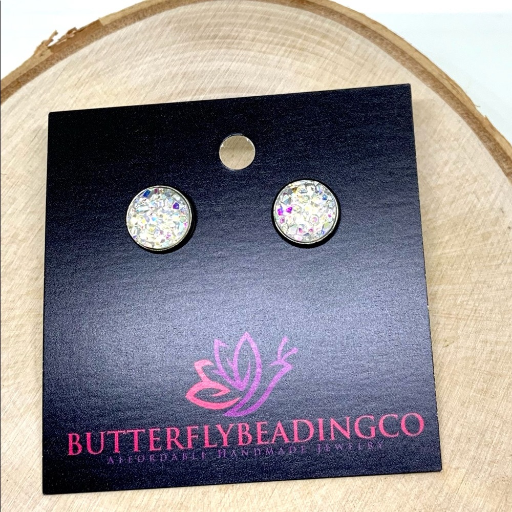 Stainless steel resin earrings - Picture 3 of 7